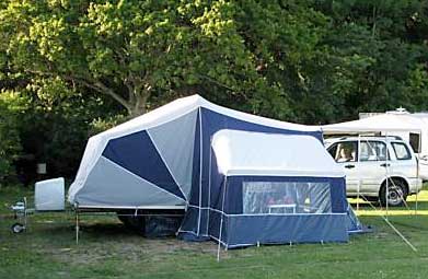 Camplet trailer tent on site - easily errected
